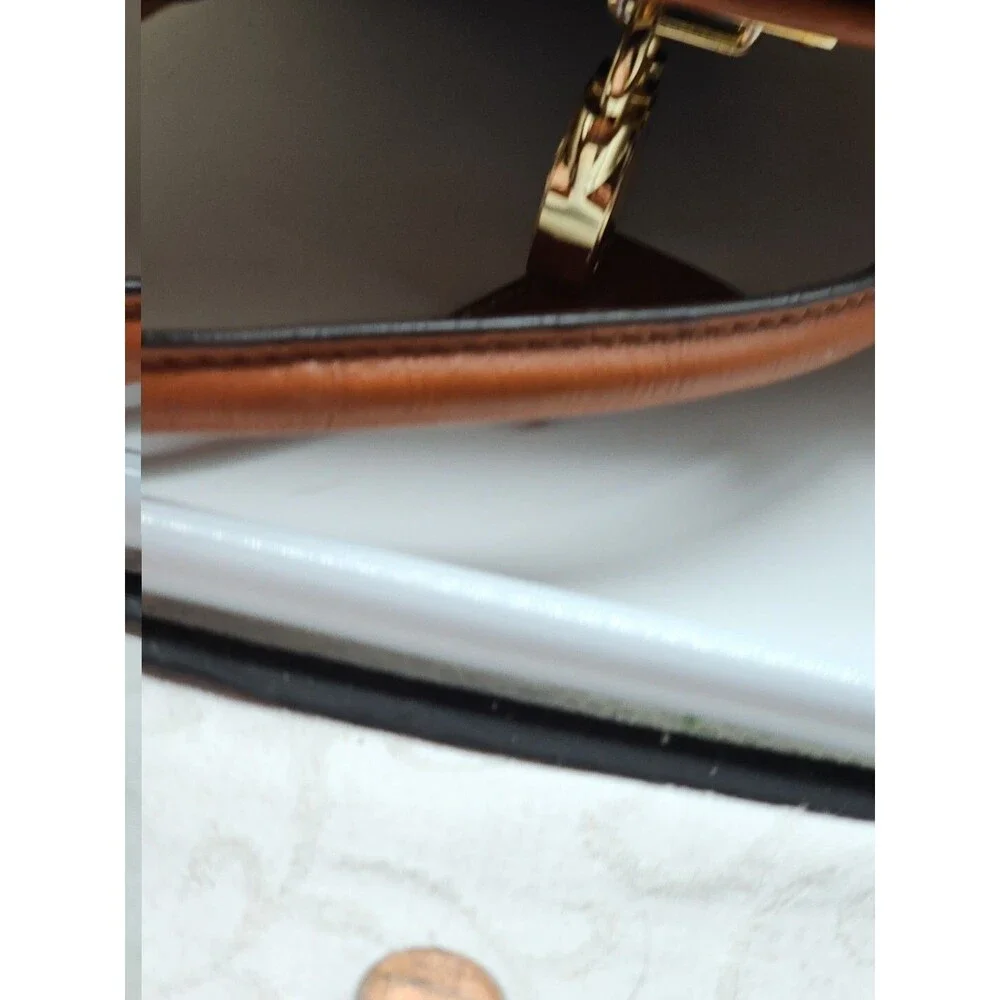 Michael Kors Hamilton Purse Tote Bag Tri-Color  Large Fabric Leather Padlock